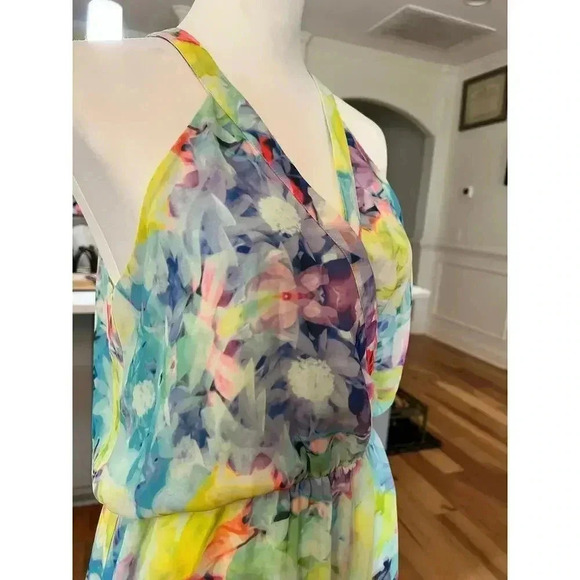 PARKER multicolor faux wrap sleeveless dress size medium - Picture 5 of 11